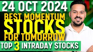 intraday stocks for tomorrow  24 October 2024  institutional trading [upl. by Marcellus66]