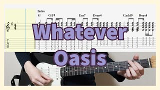 Oasis  Whatever Guitar Cover with Tab [upl. by Aer]