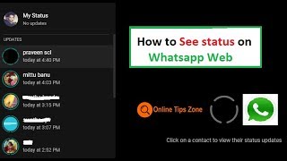 How to see Status on Whatsapp Web [upl. by Irrej]