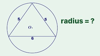 Find the value of radius when an isosceles triangle is inscribed in this circle [upl. by Darrill]