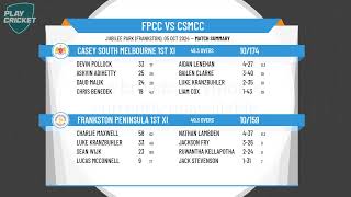 Frankston Peninsula 1st XI v Casey South Melbourne 1st XI [upl. by Ahtiekahs662]