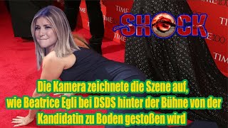 Die Kamera zeichnete die Szene aufin der Beatrice Egli von der Teilnehmerin zu Boden gestoßen wurde [upl. by Zanas]