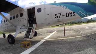 Air Seychelles MAHE  PRASLIN DHC6400 Twin Otter S7DNS Flight Report [upl. by Sergias700]