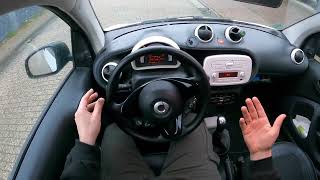 How to drive manual transmission car engine start gear shifting acceleration break Smart ForTwo [upl. by Ruskin]