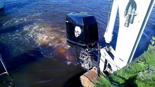 V8 evinrude 275 hp running in gear [upl. by Tonnie]