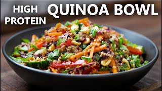 WHOLESOME QUINOA NOURISH BOWL with Asian Dressing  High Protein Vegetarian and Vegan Meal Ideas [upl. by Euqinor]