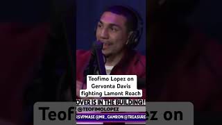 Teofimo Lopez on Gervonta Davis fighting Lamont Roach boxing shorts trending viralvideo short [upl. by Gerty258]