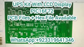 UPS Kit with LCD Display PIC16F72 PCB File  Hex File Available [upl. by Attenrad419]