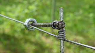 Wire Tensioning System Using Nails and Hex Nut  Fence Wire Tensioner [upl. by Shulock763]