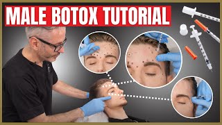 Botox Tutorial For Men  Botox Injection Patterns  Forehead Corrugators amp Crows Feet [upl. by Bradski]