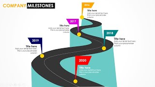 How to create Timeline Milestone slide in PowerPoint  Milestone  3D Roadmap [upl. by Shiri]