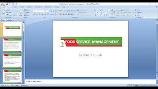 Introduction to Food Service Management [upl. by Reynold]