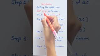 Learn factorization using splitting middle term method step by step factorization [upl. by Ariaet]