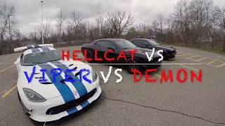 Dodge Viper Vs Hellcat Vs Demon [upl. by Ynnol]