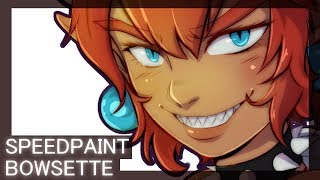 Bowsette  Speedpaint [upl. by Lledrev]