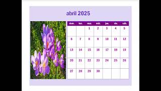 CALENDARIO MESES 2025 [upl. by Leif433]