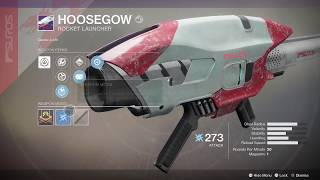 Destiny 2 Get Hoosegow Power Weapon and Paragon Mod [upl. by Gothard]