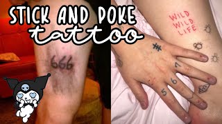 ˚✧₊⁎ stick and poke tattoo tutorial ⁎⁺˳✧༚ tiktok compilation [upl. by Sema]