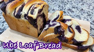 UBE LOAF BREAD  soft and fluffy bread filled with creamy real ube halaya [upl. by Atenahs]