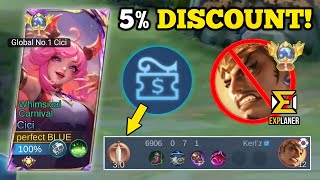 ONLY 1 OF CICI USERS KNOW THIS TRICK‼️ 100 broken😱  CICI DISCOUNT BUILD MLBB🔥 [upl. by Belmonte]