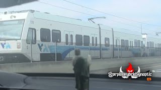 VTA Light Rail Stops At Blossom Hill [upl. by Annenn]