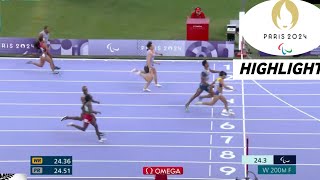 Paralympic 2024 Athletics Womens 200m T11 Final Highlights Today  Geber Dos Santos Breaks Gold [upl. by Lien233]