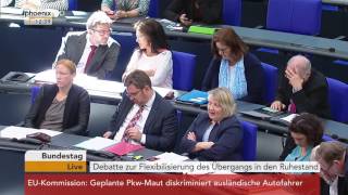 Bundestag Debatte zur FlexiRente am 29092016 [upl. by Atiner]