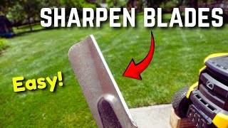 How to Sharpen Lawn Mower Blades  THE EASIEST WAY [upl. by Adar]