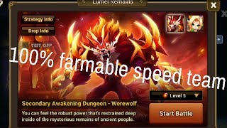 Summoners war lumel remains lvl 5  quothow to 2nd awaken eshir jultan werewolf fast quot [upl. by Angelle]