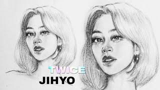 TWICE  JIHYO  speed Drawing  박지효 kpop girl Rini8sh [upl. by Hazel]