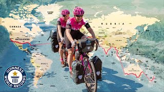 Tandem Cycling Around The World  Guinness World Records [upl. by Ragas]