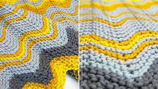 How To Knit The Chevron Stitch For A Temperature Blanket [upl. by Blackman]