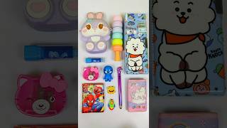 Cute stationary asmr🥰 Geometry Pen Sharpener Eraser Hilighter Diary Pouch shorts [upl. by Gniw]