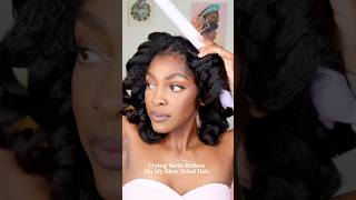 Satin Rollers 😍 hair hairtutorial [upl. by Karia]