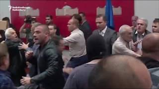 Macedonian Protesters Storm Parliament Beat Party Leader [upl. by Ryon]