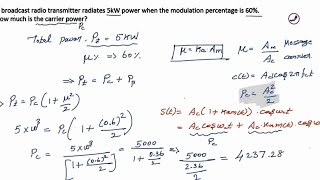 Amplitude Modulation solved problems  Example problems on amplitude modulation [upl. by Vanessa]