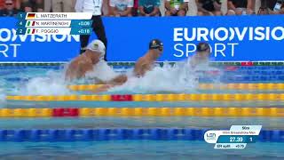 Rome 2022 LC EC  Mens 100m Breaststroke Final [upl. by Trilbi]