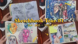 Sketchbook Tour 1 Mixed Media [upl. by Aihsekat]