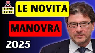 🟨 PENSIONI LE NOVITA DELLA MANOVRA FINANZIARIA 2025❗️ DETRAZIONI BONUS IRPEF BENEFIT❗️ [upl. by Anselmo]