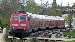 Germany DB Regio Class 111 electric locos on passenger trains in the Landshut area [upl. by Lonee]