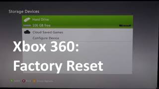 How to Factory reset Xbox 360 Restore Xbox 360  Format Xbox hard Drive [upl. by Olotrab480]