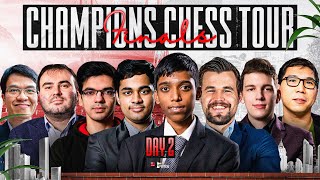 Champions Chess Tour Finals  Day 2  Arjun vs Carlsen Pragg vs Giri  Commentary by Sagar Harshit [upl. by Islean]