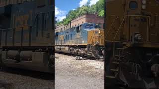 Coal train rolling through ghost town of Thurmond West Virginia [upl. by Ycats]