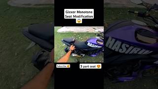 Gixxer Monotone seat Modification  shorts ytshorts viral bikelover seatmodification [upl. by Wilonah]