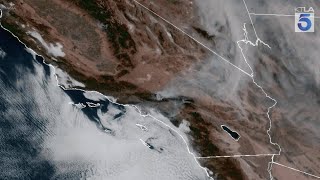 Southern Californias wildfires as seen from space [upl. by Gnod]