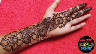 Gorgeous Arabic Mehndi Design  How to draw stylish mehendi for front hand [upl. by Drus]