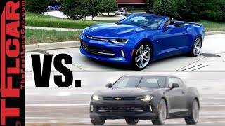 2016 Chevy Camaro Convertible vs Coupe Mashup Review Which is Better [upl. by Leilani676]