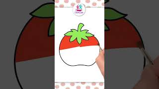 Cómo dibujar un tomate  Chiki Arte shorts LaTomatina tomatodrawing [upl. by Kalli]