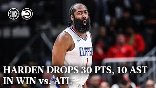 James Harden 30 PTS 10 AST In Win vs Hawks Highlights  LA Clippers [upl. by Muslim]