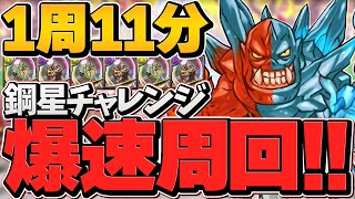 【1周11分】鋼星チャレンジquot周回編成quotノルザキティで安定周回！全敵対応！【パズドラ】 [upl. by Nosneh657]